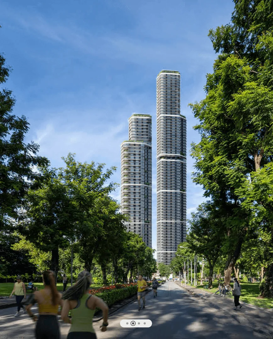 Exterior architectural designs of prestigious luxury condos Rama 4 tailored for VVIP investors